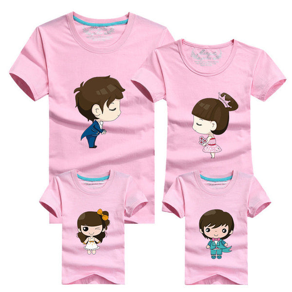 1pcs Family Look T Shirts 16 Colors 2016 Brand Summer Family Matching Clothes Dad & Mom & Son & Daughter Cartoon Family Outfits