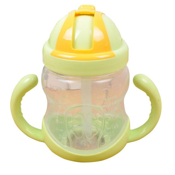 Baby Feeding Bottle Cute Girl Boy Mini Cup With Handles Baby Straw Cup Children Drinking Bottle