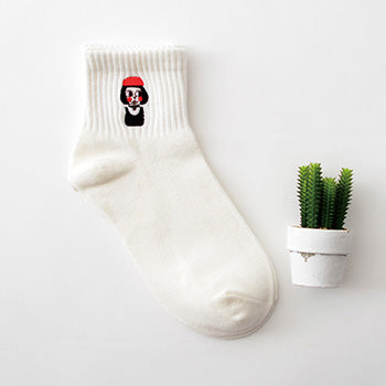 1pair=2pcs 35-40 Unisex Cotton Harajuku Socks for Women Men Ulzzang Calcetines Black White Japanese Socks
