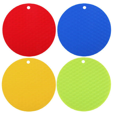 Silicone Round Non-Slip Heat Resistant Mat Coaster Cushion Placemat Pot Holder Table Decor Kitchen Accessories