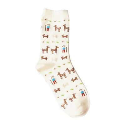 35-43 INNCH Lovely Daily Animal Weel SOCKS Watermelon Dachshund Beagle Lion Farm Bull Terrier Elephant Fox Pill Fruit Guard ZK34