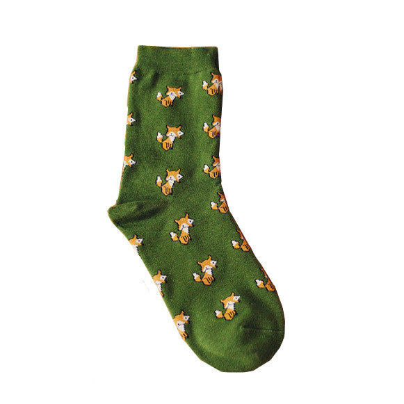 35-43 INNCH Lovely Daily Animal Weel SOCKS Watermelon Dachshund Beagle Lion Farm Bull Terrier Elephant Fox Pill Fruit Guard ZK34