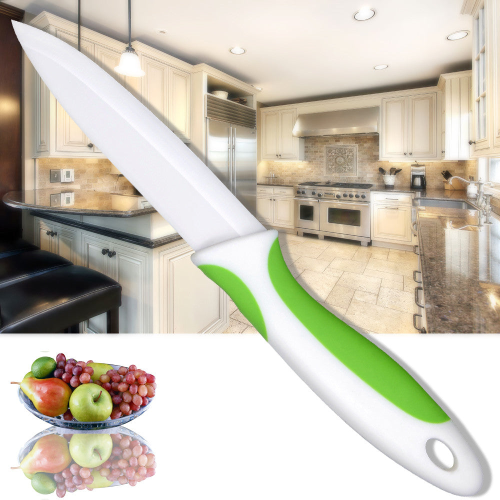 Kitchen knife utility knife 4 inch ceramic blade knife green handle white blade sharp cooking tools hot sell kitchen accessories