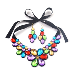 hlkt  Water droplets resin fashionable dress collocation suits necklace joker woman gift necklace
