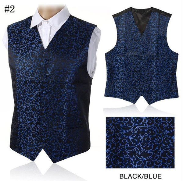 GUSLESON 2017 New Arrivel Mens Waistcoats Slim Fit Men Vest Suit Paisley Coletes Chaleco Hombre For Party Wedding