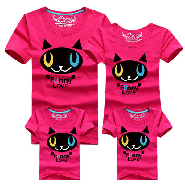 1Pcs Family Matching Clothes 2017 Quality Couple T Shirt Female Male Summer Short Sleeve Dad Mom T-Shirts Family Cartoon Outfits