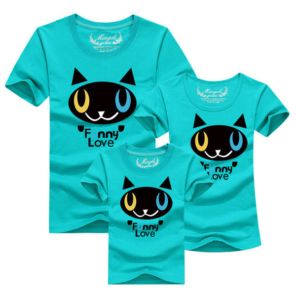 1Pcs Family Matching Clothes 2017 Quality Couple T Shirt Female Male Summer Short Sleeve Dad Mom T-Shirts Family Cartoon Outfits