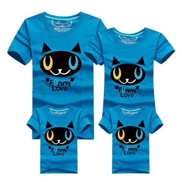 1Pcs Family Matching Clothes 2017 Quality Couple T Shirt Female Male Summer Short Sleeve Dad Mom T-Shirts Family Cartoon Outfits