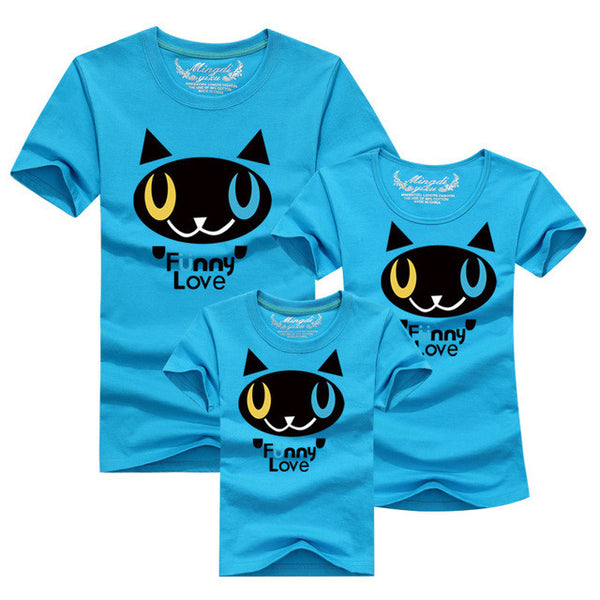 1Pcs Family Matching Clothes 2017 Quality Couple T Shirt Female Male Summer Short Sleeve Dad Mom T-Shirts Family Cartoon Outfits