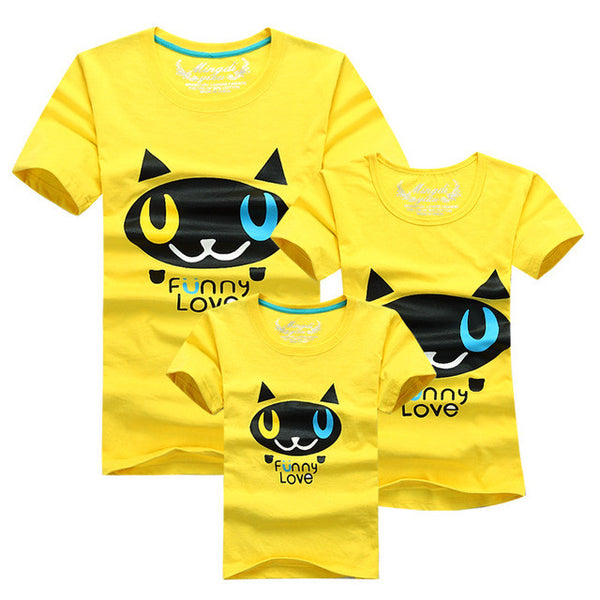 1Pcs Family Matching Clothes 2017 Quality Couple T Shirt Female Male Summer Short Sleeve Dad Mom T-Shirts Family Cartoon Outfits