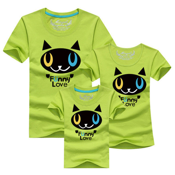 1Pcs Family Matching Clothes 2017 Quality Couple T Shirt Female Male Summer Short Sleeve Dad Mom T-Shirts Family Cartoon Outfits