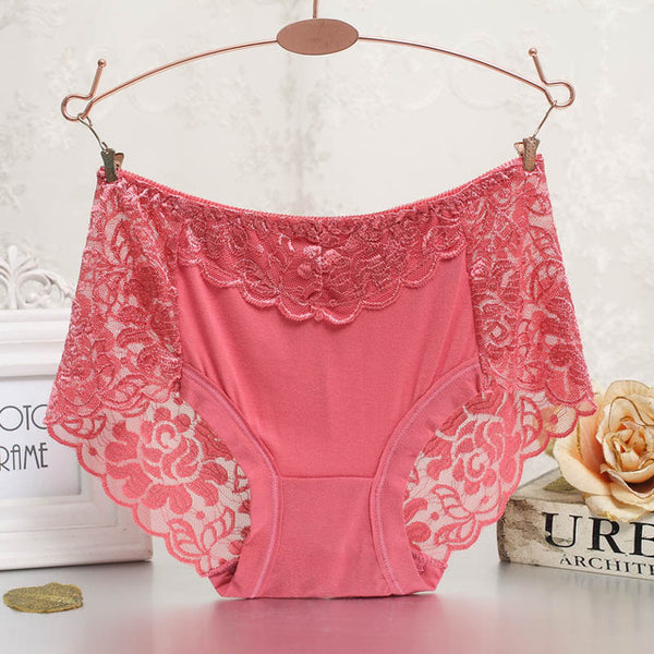 Women underwear briefs sexy women's panties  full transparent lace seamless  plus size string panty underwear women