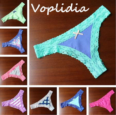 Voplidia Full Cotton Underwear Women 2017 Sexy Panties Thongs And G Strings Female Sexy Lace National T Back Lingerie PM003