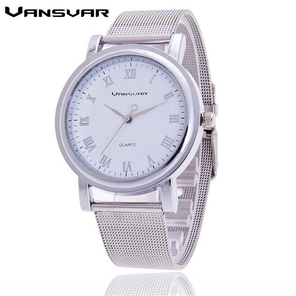 Vansvar Women Silver Watches Fashion Watches Ladies Casual Wrist Watch Quartz Watch Relogios Feminino Dames Drop Shipping 1154