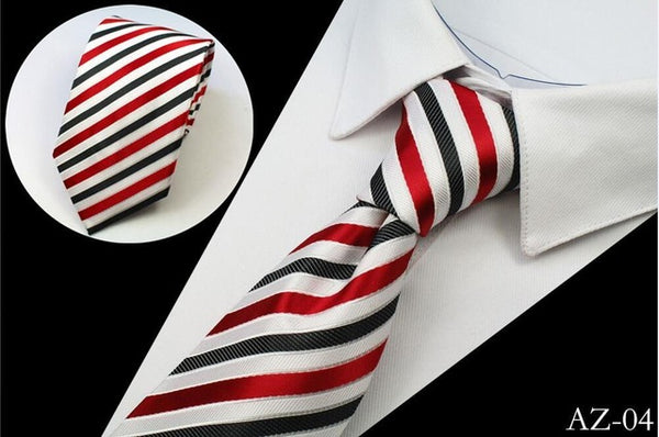 JEMYGINS New Design 100% Silk Men Tie 8cm Striped Classic Business Neck Tie For Men Suit For Wedding Party Necktie Factory Sale