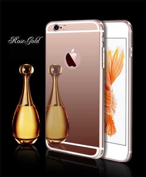 Esamday Luxury Mirror Electroplating Soft Clear Tpu Cases For iPhone 6 6s 5 5s SE 6Plus 6sPlus 7 7Plus Cover Protective cases