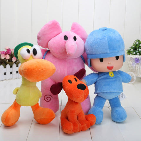 4pcs/set 14-30cm Pocoyo Loula Elly Pato Stuffed Animals Plush Toys Free Shipping