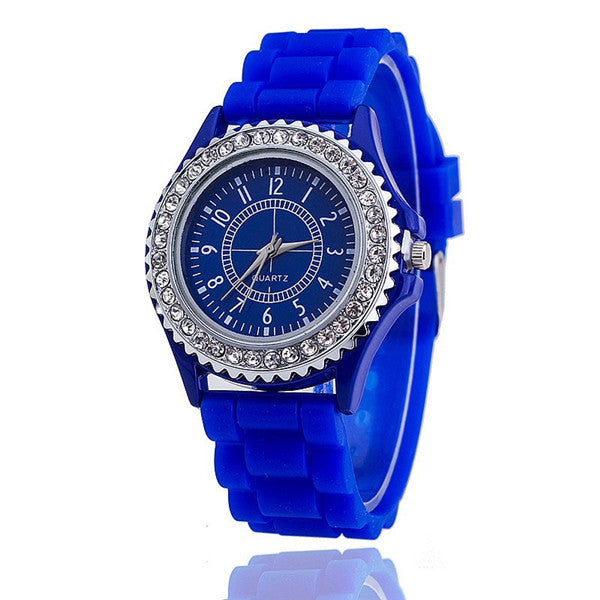 Vansvar Brand Silicone Watch Women Rhinestone Watches Fashion Casual Quartz Watch Sport watch Relogio Feminino BWSB02