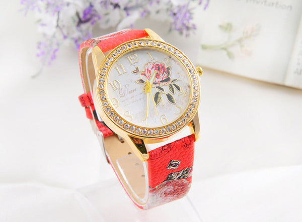 RINNADY Flower Watch Women Watches Ladies 2016 Brand Luxury Famous Female Clock Quartz Watch Wrist Relogio Feminino Montre Femme