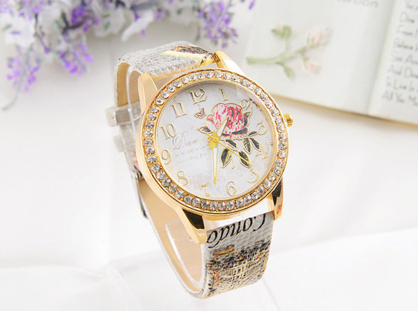 RINNADY Flower Watch Women Watches Ladies 2016 Brand Luxury Famous Female Clock Quartz Watch Wrist Relogio Feminino Montre Femme