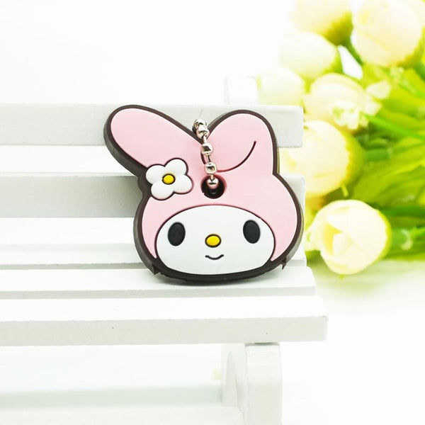 Zoeber 2017 Cartoon cute key cover Anime Minion Hello Kitty Silicone Key chains Funny animal key Holder caps keychain