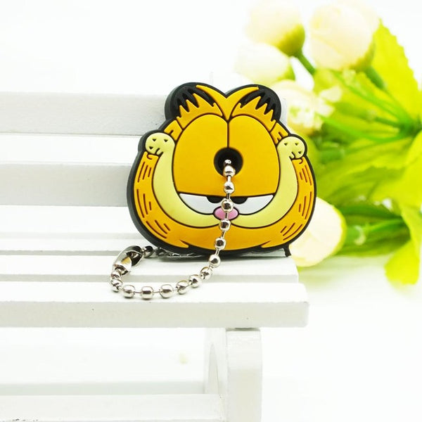 Zoeber 2017 Cartoon cute key cover Anime Minion Hello Kitty Silicone Key chains Funny animal key Holder caps keychain