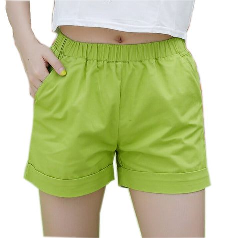 New 2017 summer candy color women shorts casual style ladies shorts hot sale plus size cotton female shorts femininos