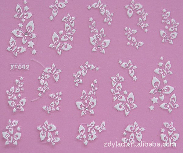 fashion 3D flower design Water Transfer Nails Art Sticker decals lady women manicure tools Nail Wraps Decals wholesale XF097