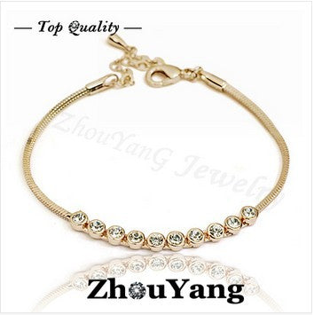 ZHOUYANG Top Quality Multicolour Exquisite ball Rose Gold Color Bracelet Austrian Crystals Wholesale ZYH013 ZYH011 ZYH012