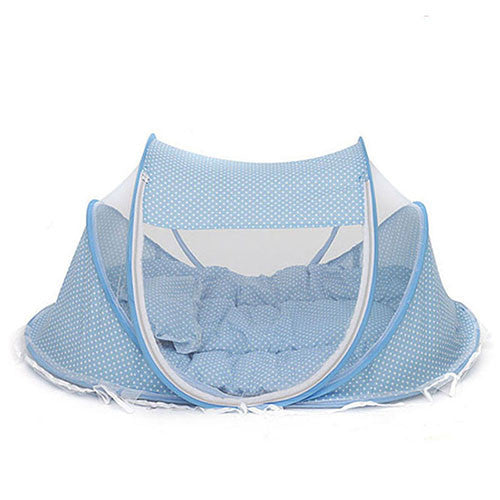 Acitonclub Baby Crib Baby Bed With Pillow Mat Set Portable Foldable Crib With Netting Newborn Infant Bedding Sleep Travel Bed