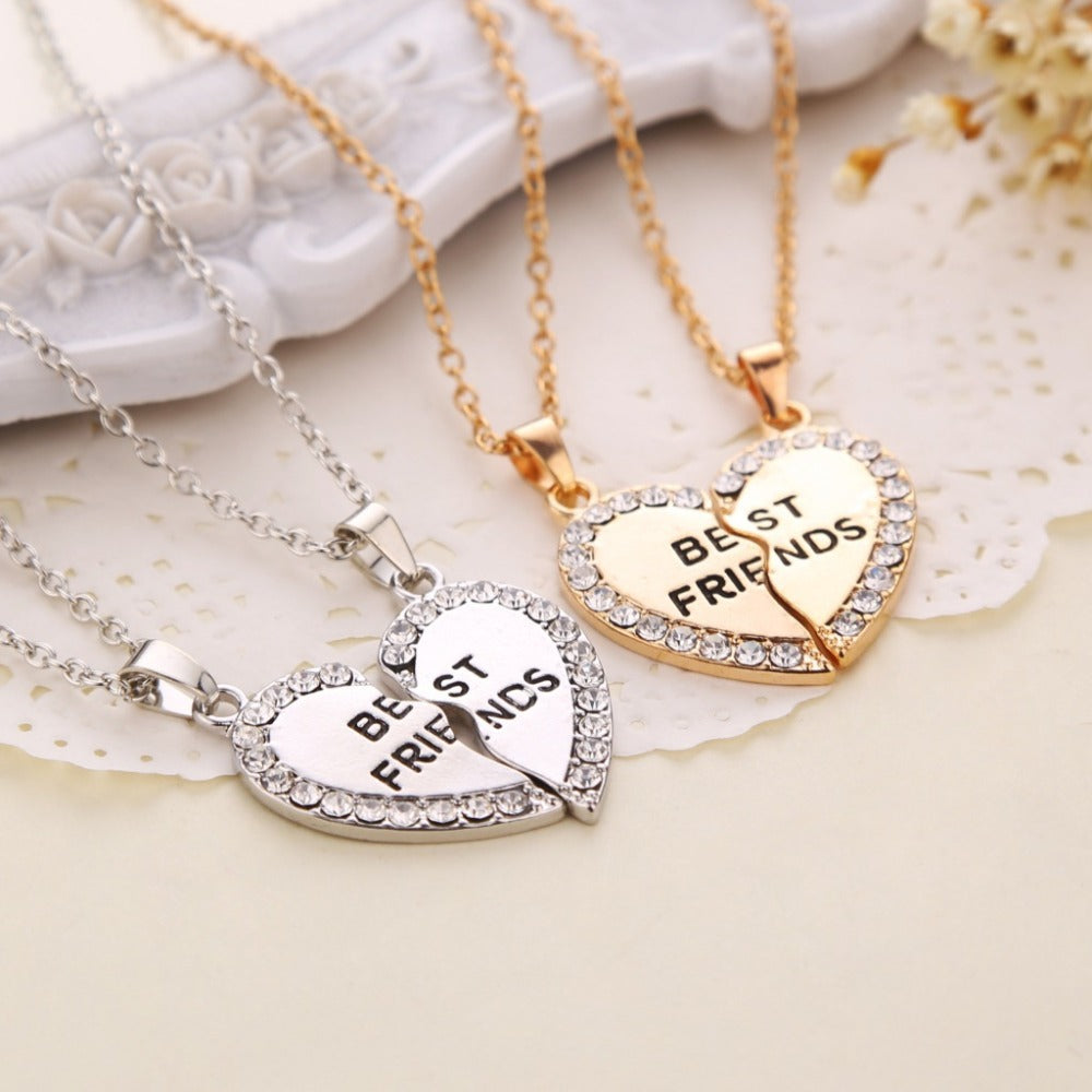 Tomtosh Charming matching heart-shaped pendant necklace best friend a letter Women gifts 2 color to choose jewelry Free shipping