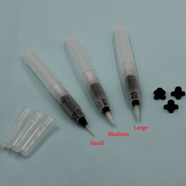 4PCS Beginner Painting Refillable Water Brush Ink Pen for Water Color Calligraphy Drawing Illustration Office Stationery