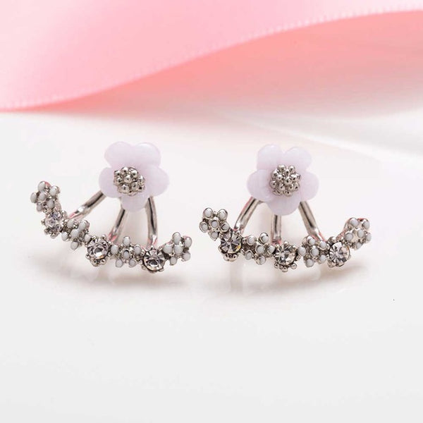 Tomtosh 2016 Korean Fashion Imitation Pearl Earrings Small Daisy Flowers Hanging After Senior Female Jewelry Wholesale