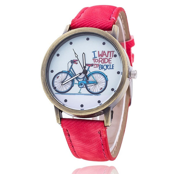 Vansvar Brand Vintage Women Bike Watch Fashion Casual Ladies Wrist Quartz Watch Relogio Feminino 889