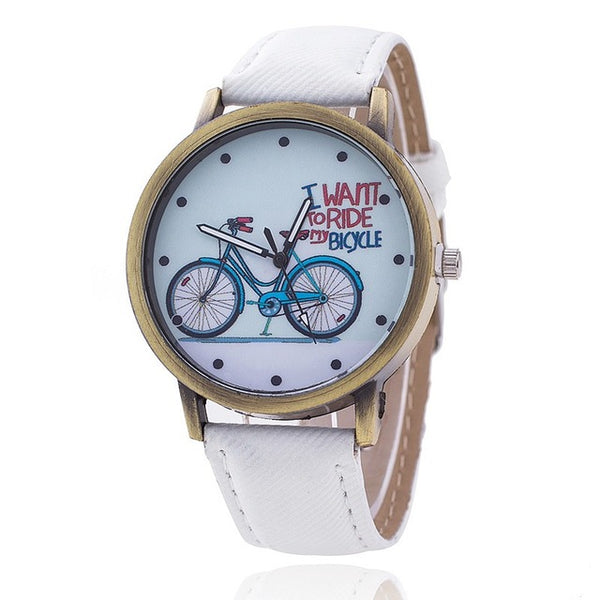 Vansvar Brand Vintage Women Bike Watch Fashion Casual Ladies Wrist Quartz Watch Relogio Feminino 889