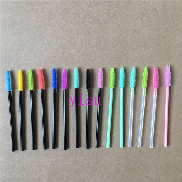 Silicone eyelash brush head lashes brush pack 15 colors disposable makeup brushes tools 200pcs wholesale