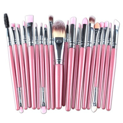 20Pcs Eyes Face Makeup Brushes Set 22Colors Pro Eyeliner Eyelash Eyeshadow Blusher Powder Foundation Brushes Cosmetic Beauty Kit