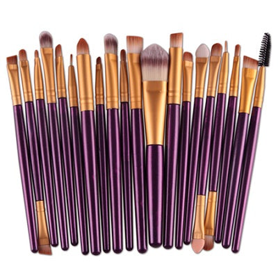 20Pcs Eyes Face Makeup Brushes Set 22Colors Pro Eyeliner Eyelash Eyeshadow Blusher Powder Foundation Brushes Cosmetic Beauty Kit