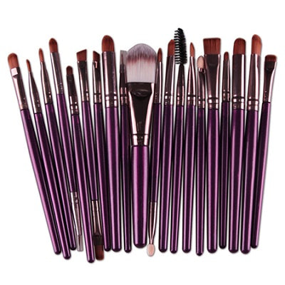 20Pcs Eyes Face Makeup Brushes Set 22Colors Pro Eyeliner Eyelash Eyeshadow Blusher Powder Foundation Brushes Cosmetic Beauty Kit