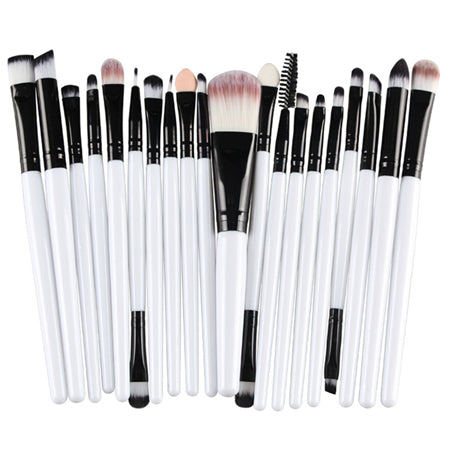 20Pcs Eyes Face Makeup Brushes Set 22Colors Pro Eyeliner Eyelash Eyeshadow Blusher Powder Foundation Brushes Cosmetic Beauty Kit