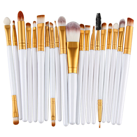 20Pcs Eyes Face Makeup Brushes Set 22Colors Pro Eyeliner Eyelash Eyeshadow Blusher Powder Foundation Brushes Cosmetic Beauty Kit