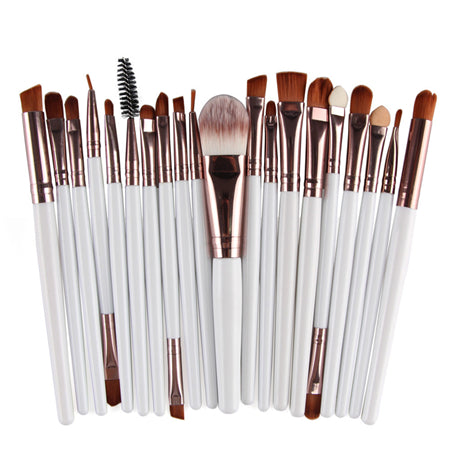 20Pcs Eyes Face Makeup Brushes Set 22Colors Pro Eyeliner Eyelash Eyeshadow Blusher Powder Foundation Brushes Cosmetic Beauty Kit