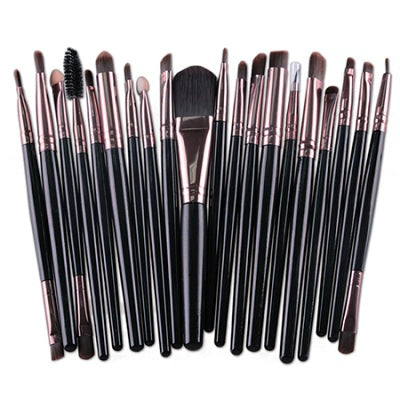 20Pcs Eyes Face Makeup Brushes Set 22Colors Pro Eyeliner Eyelash Eyeshadow Blusher Powder Foundation Brushes Cosmetic Beauty Kit