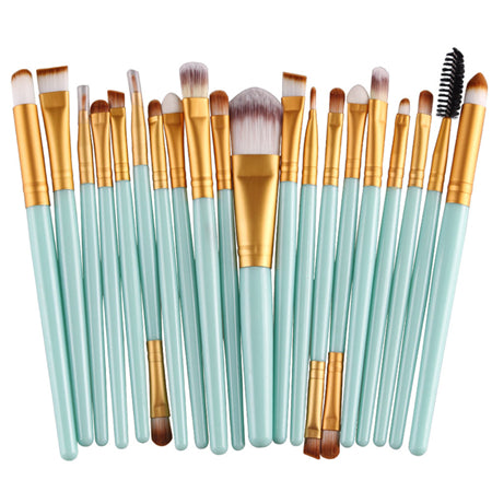 20Pcs Eyes Face Makeup Brushes Set 22Colors Pro Eyeliner Eyelash Eyeshadow Blusher Powder Foundation Brushes Cosmetic Beauty Kit