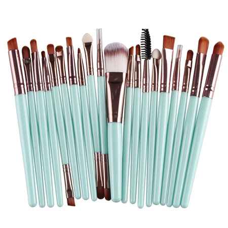 20Pcs Eyes Face Makeup Brushes Set 22Colors Pro Eyeliner Eyelash Eyeshadow Blusher Powder Foundation Brushes Cosmetic Beauty Kit