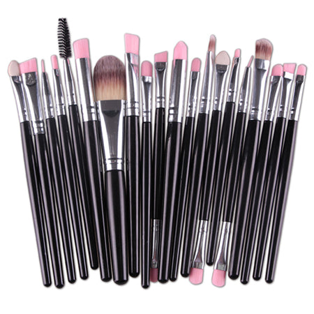 20Pcs Eyes Face Makeup Brushes Set 22Colors Pro Eyeliner Eyelash Eyeshadow Blusher Powder Foundation Brushes Cosmetic Beauty Kit