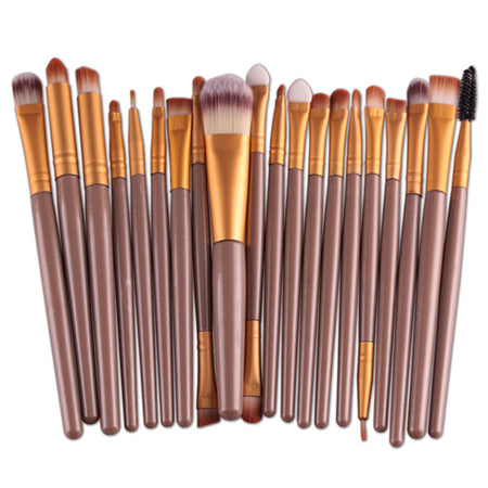 20Pcs Eyes Face Makeup Brushes Set 22Colors Pro Eyeliner Eyelash Eyeshadow Blusher Powder Foundation Brushes Cosmetic Beauty Kit