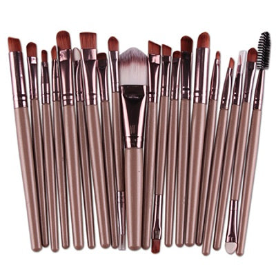 20Pcs Eyes Face Makeup Brushes Set 22Colors Pro Eyeliner Eyelash Eyeshadow Blusher Powder Foundation Brushes Cosmetic Beauty Kit