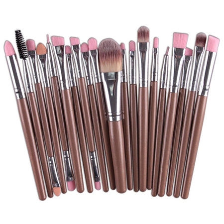 20Pcs Eyes Face Makeup Brushes Set 22Colors Pro Eyeliner Eyelash Eyeshadow Blusher Powder Foundation Brushes Cosmetic Beauty Kit