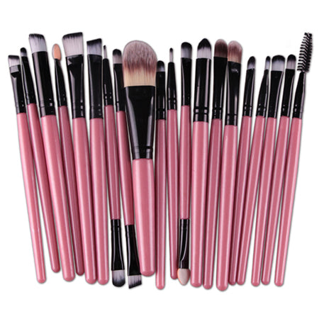 20Pcs Eyes Face Makeup Brushes Set 22Colors Pro Eyeliner Eyelash Eyeshadow Blusher Powder Foundation Brushes Cosmetic Beauty Kit